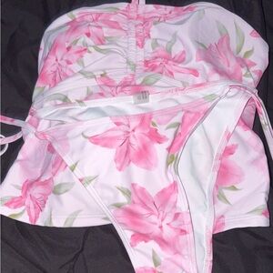 Pink Floral Two-Piece Swim Set